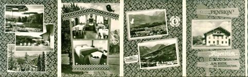 W8227 Siegsdorf , Oberbay Pension "Alpenblick" am Riedl, Klappkarte, mit Kurzinfos Gastronomie KEINE AK