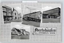 63179 W6053 Obertshausen - Fabrik Schule Kirche Straße Laterne Fußgänger Auto