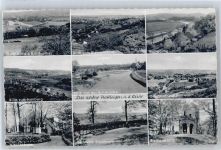 45525 W4320 Hattingen , Ruhr - Fluss Turm Stadtwald Bank Brücke Gesamtansicht