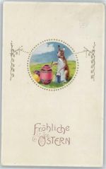 Hase als Maler Osterei