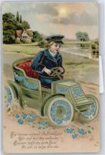 mit Blumen , Prägedruck Auto