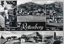 87549 W8977 Rettenberg , Oberallgäu - Berg Panorama Kirche
