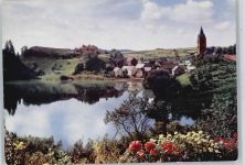 56766 W5447 Ulmen - Das Ulmener Maar in der Eifel mit Burgruine