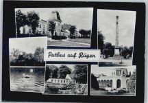 18581 O2353 Putbus - Stadtpark, Rosen-Café, Obelisk, Orangerie