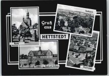 06333 O4270 Hettstedt , Sachs-Anh - Marktplatz. Stadtpark, Rathaus, Kirche