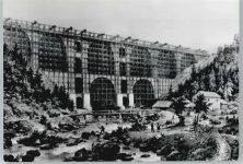 08523 O9900 Plauen , Vogtl - Bau der Elstertalbrücke 1850