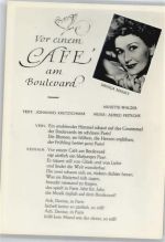 Vor einem Cafe am Boulevard , Ursula Maury Liederkarte
