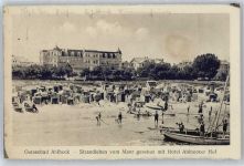 17419 O2252 Seebad Ahlbeck Gebrauchsspuren Strand, Hotel Ahlbecker Hof