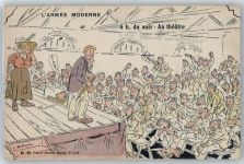 modernes Theater , sign. Malaopine Militär Karikatur