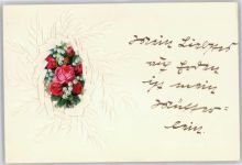 Rosen , Messer Ritztechnik Handgemalt