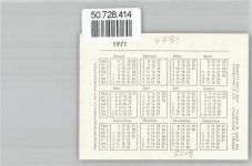 33165 W4791 Henglarn - Jim Beam Club, Kalender 1971