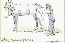 Pferdeschwanzfrisur Künstler sign Pferd