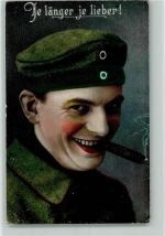Wk I Soldat mit einer Zigarre - Je länger, je lieber - Serie 91-1 AK Zigarre