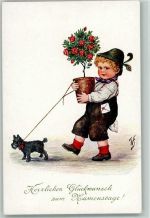 Namenstag, Junge mit einem Blumentopf Scheuermann, W.