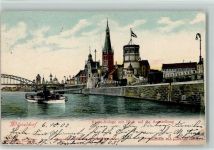 W4000 Düsseldorf Rhein-anlage mit Blick auf die Ausstellung 1902 AK Gewerbeausstellung 1902