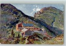 Herzogstand mit Unterkuftshaus AK Compton, E. H. 1907 Künstlerkarte