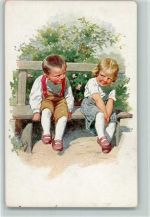 BKW Serie 159-4 - Kinderpoesie auf der Parkbank AK Feiertag, K. 1916