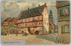 63450 W6450 Hanau Künstlerkarte Altstädter Markt sign. F.Bayerlein