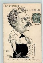 Nos Postiers Millerand Karikatur sign. Ralph Motiv Frankreich 1905 Gebrauchsspuren
