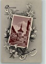 Bern Berne Gruss aus Bern Karte mit Zierblumen Zeitglockenturm Turm