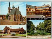 06366 O4370 Köthen , Anh - Bahnhof Jakobskirche Holzmarkt Konsum