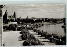 63739 W8750 Aschaffenburg - Blick vom Pompejanum auf das Schloß Rückseite mit Abschürfungen bzw Kleberesten