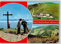 79677 W7869 Belchen im Schwarzwald - Hotel Belchenhaus Fliegeraufnahme Gipfelkreuz