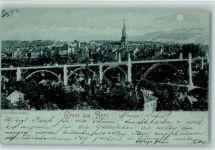 Bern Berne Kornhausbrücke Brücke 1898 Mondschein