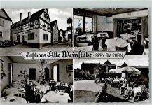 56321 W5401 Brey Gebrauchsspuren Rückseite mit Abschürfungen und Kleberesten Gasthaus Alte Weinstube
