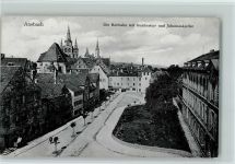 91522 W8800 Ansbach , Mittelfr - Reitbahn mit Gumbertus- und Johanniskirche