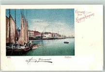 Kopenhagen København 1900 - Hafen AK