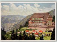 76596 W7564 Forbach , Baden Gebrauchsspuren Hotel Rote Lache sign. Munding Künstlerkarte Landpost Rote Lache