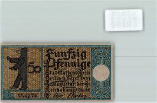10115 O1130 Lichtenberg Notgeldschein 50Pfennig Notgeld Berliner Bär Bauernhof