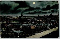 24937 W2390 Flensburg 1909 Gebrauchsspuren Blick von Duburg Mondscheinkarte