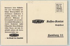 W2000 Hamburg Bestellkarte Fassmann Kaffeewerbung