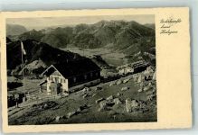 83250 W8215 Marquartstein - Unterkunftshaus Hochgern gegen das Kaisergebirge Hüttenstempel