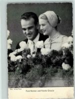 Monaco 1956 KEINE AK Fürst Rainer Fürstin Gracia Blumen
