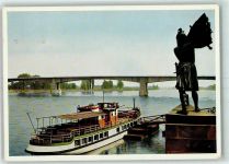 67547 W6520 Worms - Hagendenkmal Nibelungenbrücke Ausflugsschiff