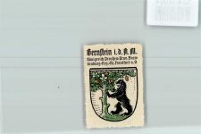 Bernstein Pelczyce - Vignette Wappen Kaffee Hag ca 1920-1940