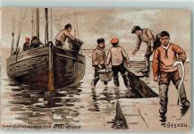 Pecheur AK Angeln 1915 Lithographie / Künstlerkarte
