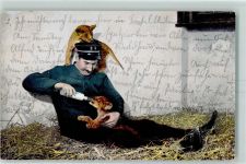Basel Bâle Zoo Junge Löwen bei der Fütterung Löwe 1908