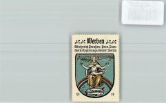 03096 O7501 Werben , NL - Vignette Wappen Kaffee Hag ca 1920-1940