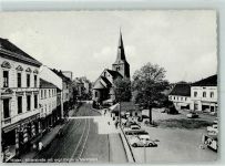 40721 W4010 Hilden - Mittelstraße Ev. Kirche Marktplatz VW Käfer Fahrrad