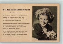 Bei der blonden Kathrein - Walzerlied von Leo Leux AK Liederkarte