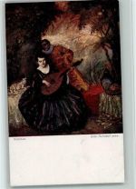 Nr. 2358 - Watteau von Otto Herschel - Lautenspielerin Wiener Kunst