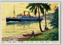 Eduscho Kaffee Dampfer AK Kaffeewerbung 1955