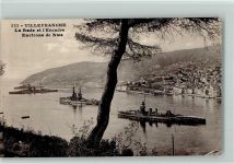 Villefranche Kriegsschiffe vor der Reede AK Gute Erhaltung Marine WK I