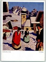 Dorfstraße in Tirol - sign und Verlag A. Walde - sehr gute Erhaltung AK Künstler