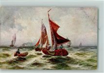 Segelboote, gute Erhaltung AK Fischerboot Künstlerkarte