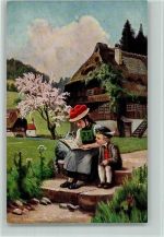 Serie 59197-5 - Buch lesen - Trachten , gute Erhaltung Schwarzwald Maler